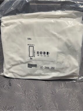 Two Packages IKEA LILL White Sheer Curtain Panels 98" X 110" in 901.119.80